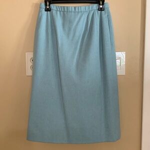 Vintage Pendleton Powder Blue Wool Pencil Skirt with Pockets